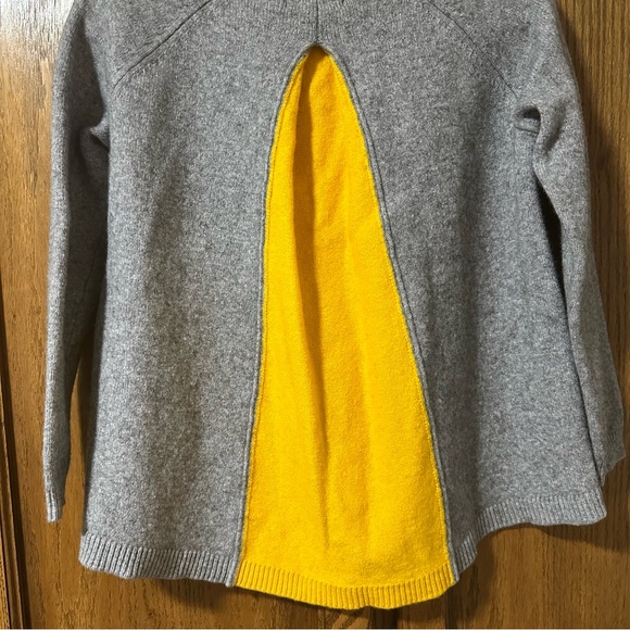 Boden Mollie Wool Cashmere Blend Sweater Color Block Gray and Yellow Sz M - Picture 7 of 12